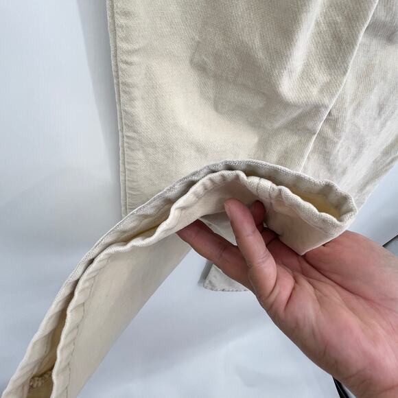 Anthropologie BDG Ruched V Front Flare Cream Suede Jeans Women's 30 90s Y2K - Picture 7 of 14